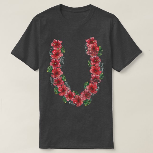 Hawaiian Hibiscus Flowers Tropical Summer Vacation T Shirt (Design framsida)