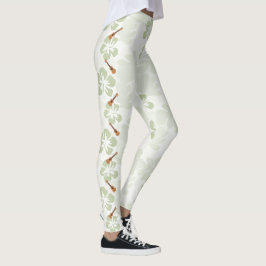 Hawaiian Hibiscus Flowers Ukulele Music Instrument Leggings