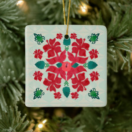 Hawaiian Hibiscus jul Quilt Mönster Ornament