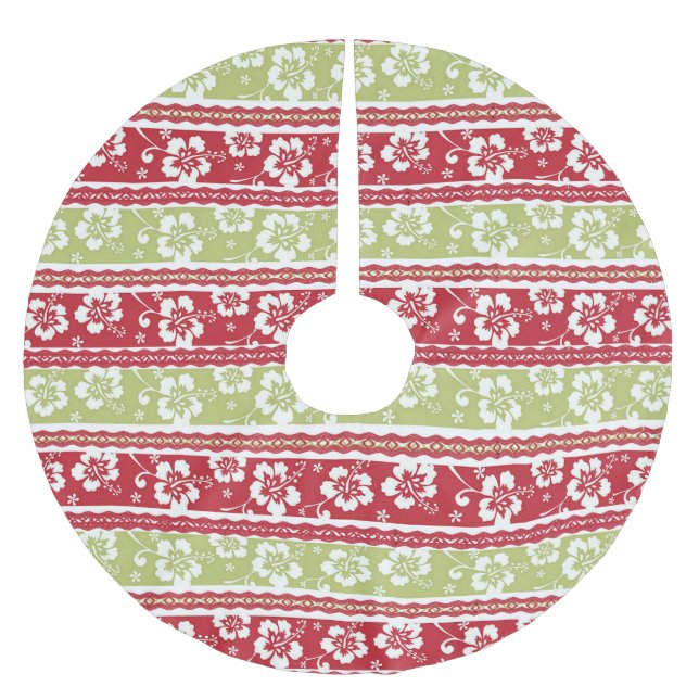 Hawaiian Hibiscus Julgran Skirt Julgransmatta Borstad Polyester (Framsidan)