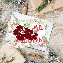 Hawaiian Hibiscus Mele Kalikimaka Card Kort