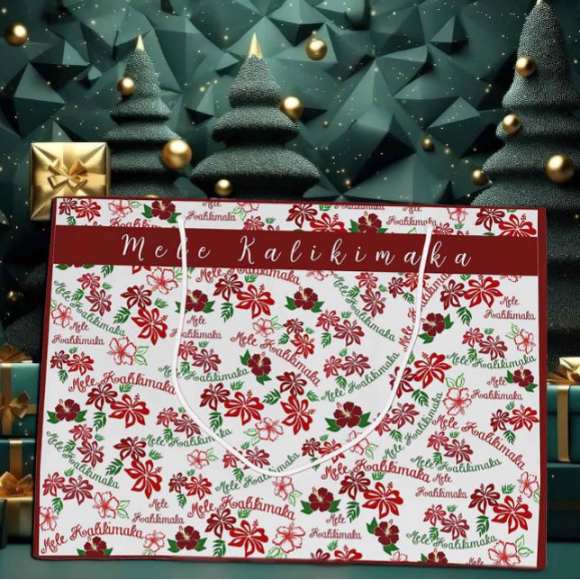 Hawaiian Hibiscus Mele Kalikimaka Gift Bag (Skapare uppladdad)