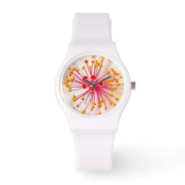 Hawaiian Hibiscus Sporty White Silicon Watch Armbandsur