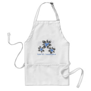 Hawaiian Holly Hanukkah Blue Blommigt Förkläde