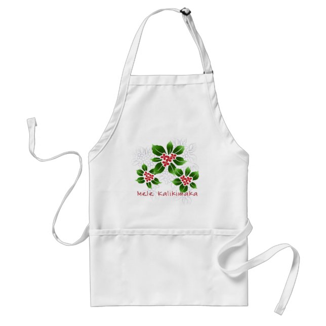Hawaiian Holly Mele Kalikimaka jul Red Förkläde (Framsidan)