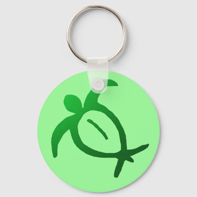 Hawaiian Honu Petroglyph - Keychain Nyckelring (Framsida)