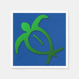 Hawaiian Honu Petroglyph på Blue Pappersservett