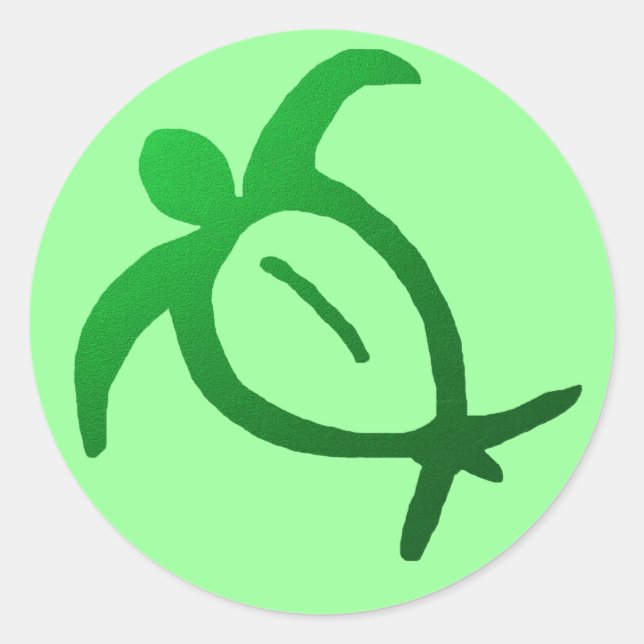 Hawaiian Honu Petroglyph - Sticker Runt Klistermärke (Framsida)