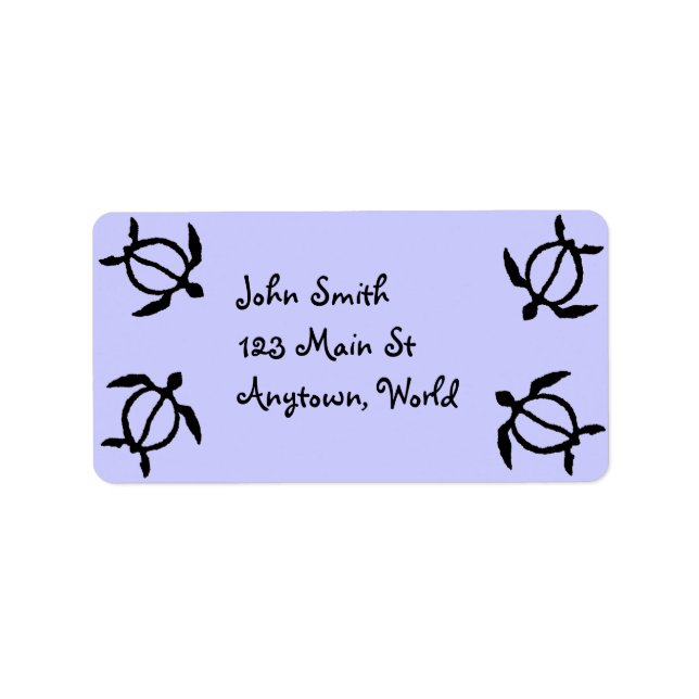 Hawaiian Honu Turtle Adressetikett (Framsidan)