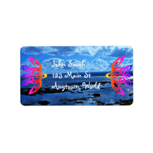 Hawaiian Honu Turtle Label Adressetikett