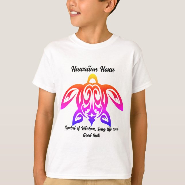Hawaiian Honu Turtle Youth T-Shirt (Framsida)