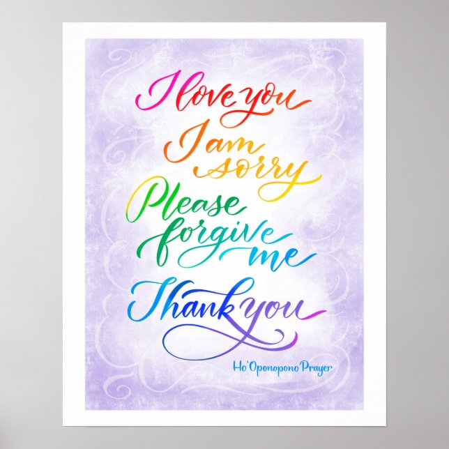 Hawaiian Ho'Oponopono Prayer Poster (Framsidan)