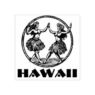Hawaiian Hula Dancer Girls Rubber Frimärke Stämpel