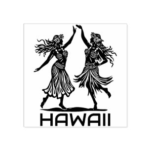 Hawaiian Hula Dancer Girls Rubber Frimärke Stämpel