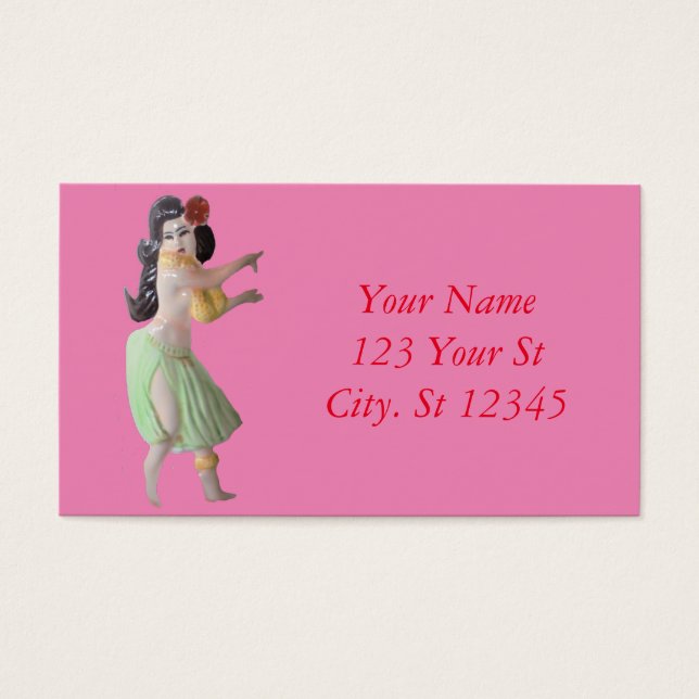 Hawaiian Hula Dancer Thunder_Cove Visitkort (Framsidan)