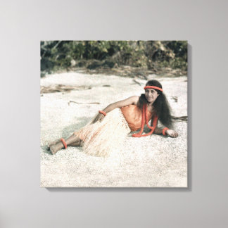 Hawaiian Hula Girl Circa 1909 Canvastryck