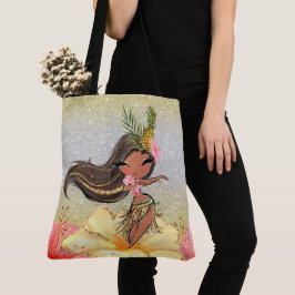 Hawaiian Hula Girl Tote See Back Tygkasse