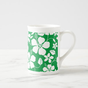 HAWAIIAN HULA-GRÖNT (HIBISCUS) BENPORSLIN MUGG