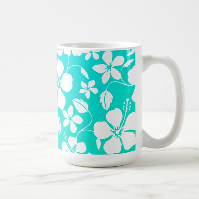 HAWAIIAN HULA (GRÖNT LÖV) TEAL COFFEE MUGG (Höger)