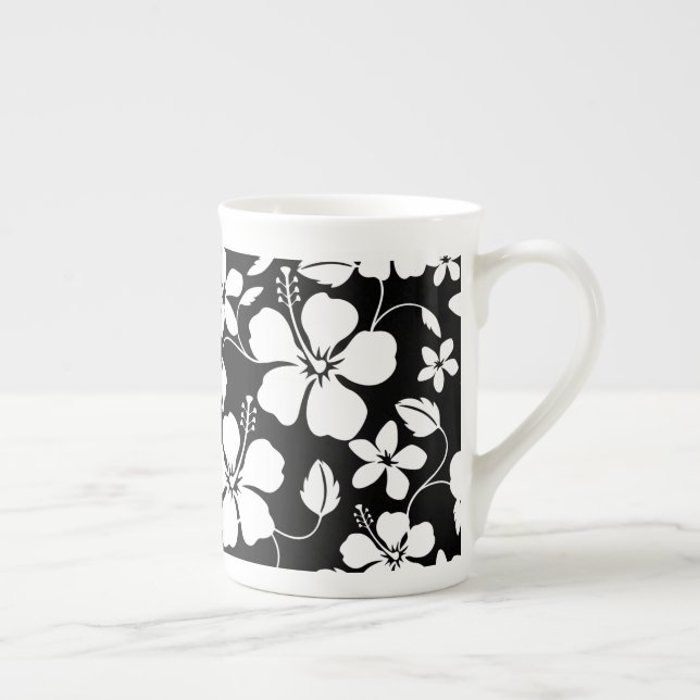 HAWAIIAN HULA (HIBISCUS) BLACK BONE CHINA MUGG BENPORSLIN MUGG (Höger)