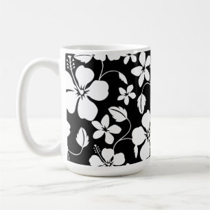 HAWAIIAN HULA (HIBISCUS) BLACK COFFEE MUGG