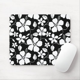 HAWAIIAN HULA (HIBISCUS) BLACK MOUSE PAD MUSMATTA
