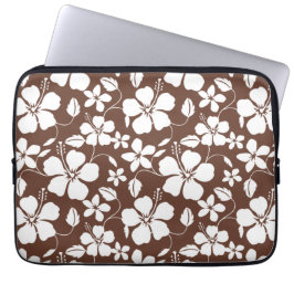 HAWAIIAN HULA (HIBISCUS) BROWN LAPTOP FODRAL