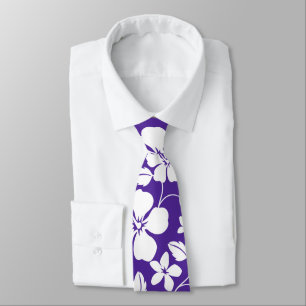 HAWAIIAN HULA (HIBISCUS) LILA NECK TIE SLIPS