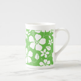 HAWAIIAN HULA (HIBISCUS) LIME BONE CHINA MUGG BENPORSLIN MUGG