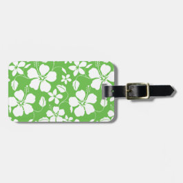 HAWAIIAN HULA (HIBISCUS) LIME LUGGAGE TAG BAGAGEBRICKA