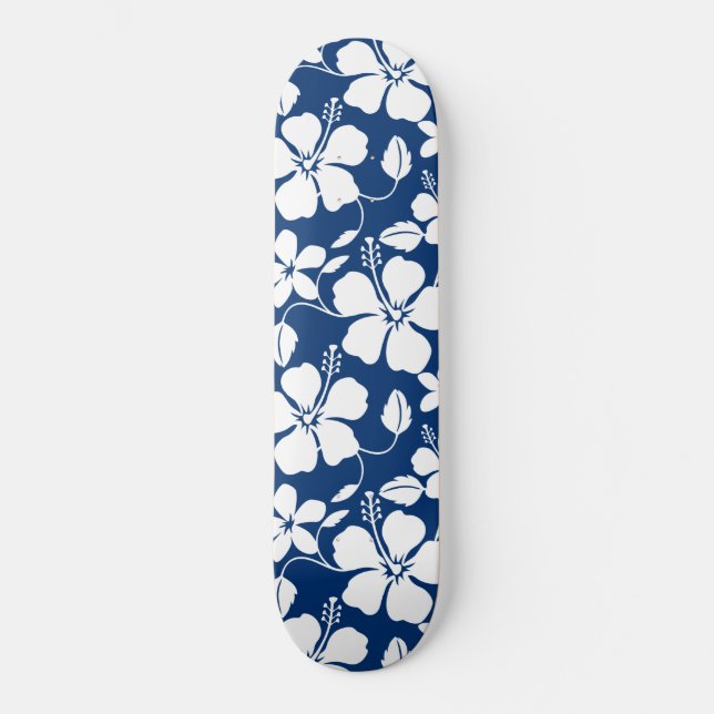 HAWAIIAN HULA (HIBISCUS) NAVY MINI SKATEBOARD BRÄDA 18,5 CM (Framsida)