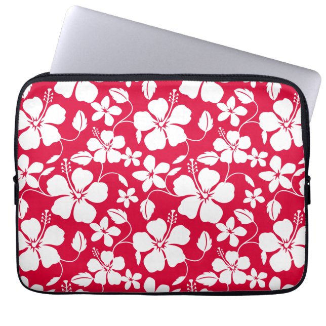 HAWAIIAN HULA (HIBISCUS) RED LAPTOP FODRAL (Framsidan)