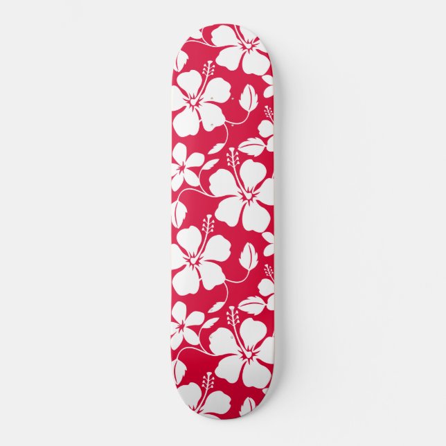 HAWAIIAN HULA (HIBISCUS) RED MINI SKATEBOARD BRÄDA 18,5 CM (Framsida)
