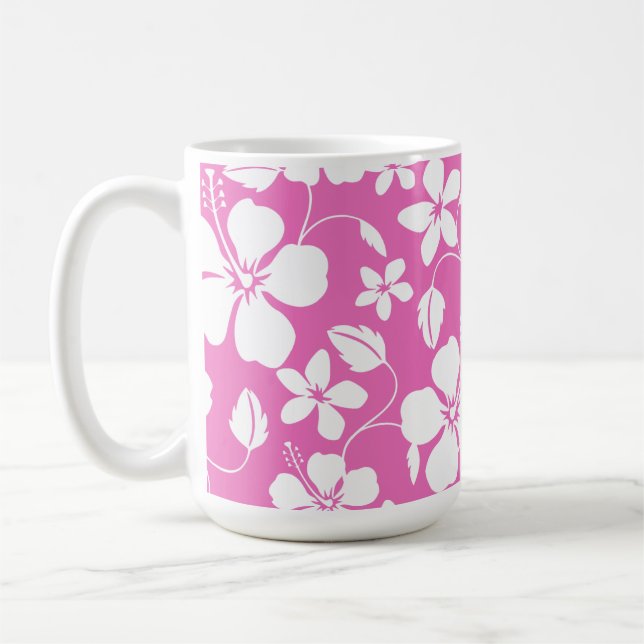 HAWAIIAN HULA (HIBISCUS) ROSA KAFFEMUGG (Vänster)