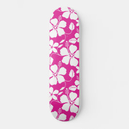 HAWAIIAN HULA (HIBISCUS) SHOCK ROSA MINI SKATEBOARD BRÄDA 18,5 CM
