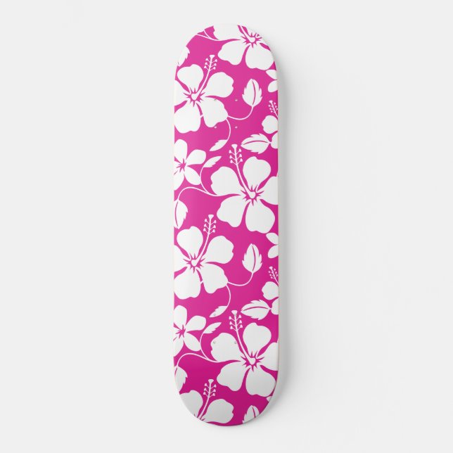 HAWAIIAN HULA (HIBISCUS) SHOCK ROSA MINI SKATEBOARD BRÄDA 18,5 CM (Framsida)
