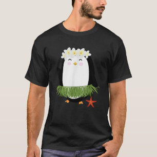 Hawaiian Hula Penguin Luau Party Hawaii Gift för H T Shirt