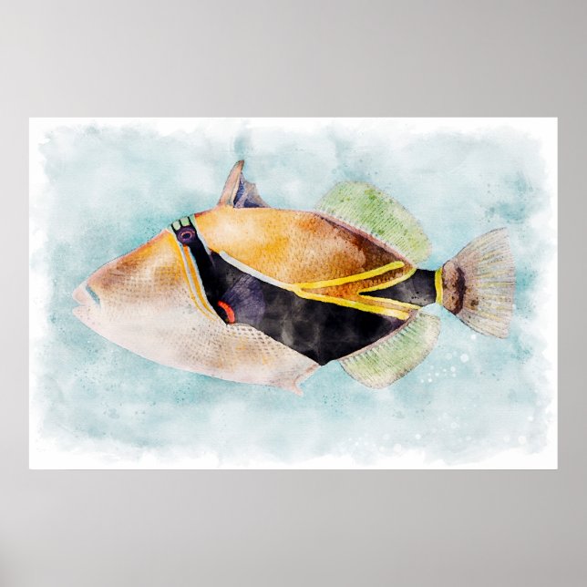 Hawaiian Humuhumunukunukuapuaa Trigger Fish Hawaii Poster (Framsidan)
