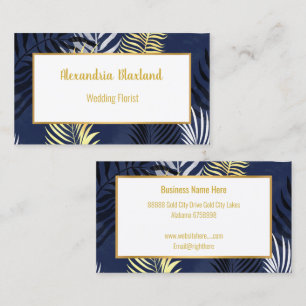 HAWAIIAN INSPIRED NAVY BLUE GULD AFFÄRSKORT VISITKORT