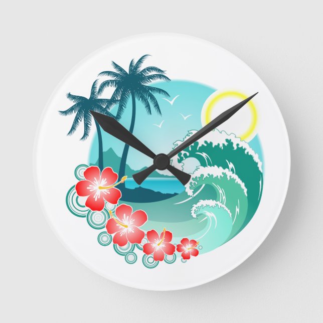 Hawaiian Island 2 Rund Klocka (Framsida)