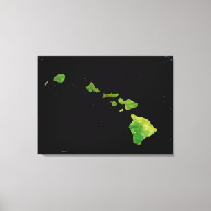 Hawaiian Island Chain in Abstrakt Art Kanvastryck