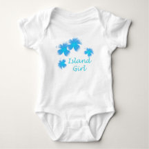 Hawaiian Island Girl Tropical Blommigt Aqua Infant