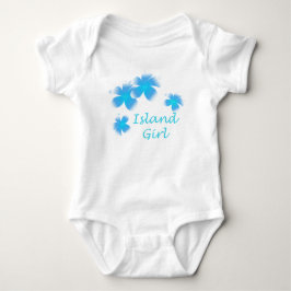 Hawaiian Island Girl Tropical Blommigt Aqua Infant Tröja