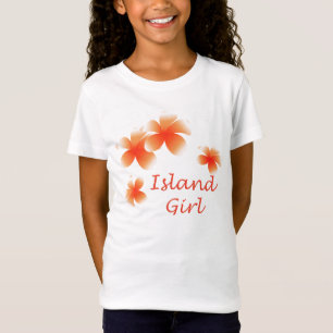 Hawaiian Island Girl Tropical Blommigt Luau Tee