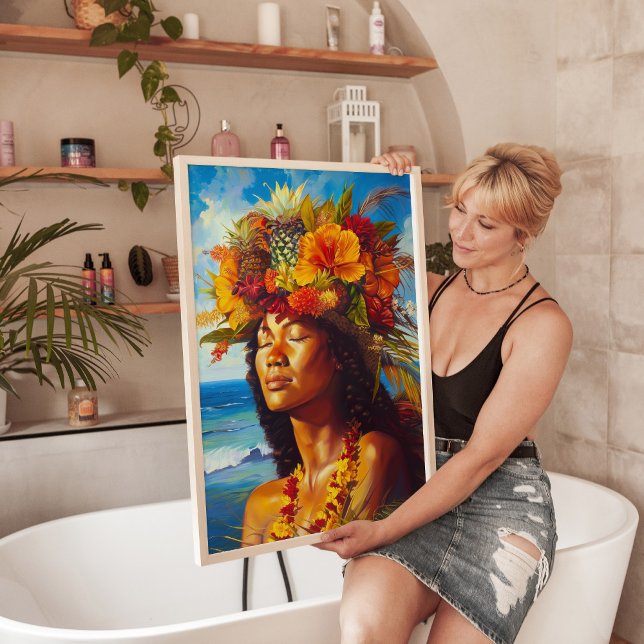 Hawaiian Island Goddess Tropical Art Print Poster (Skapare uppladdad)