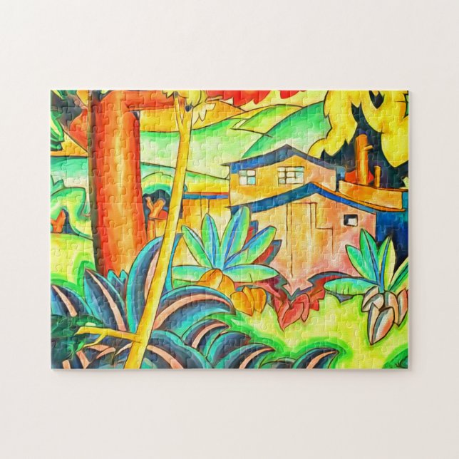 Hawaiian Island Honolulu Home Colorful Pussel (Horisontell)