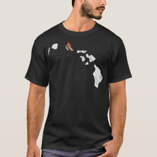 Hawaiian Island Karta chain Vintage Flagga Hawaii T Shirt