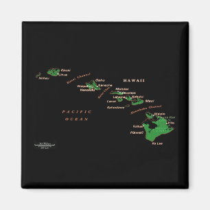 Hawaiian Island karta Magnet