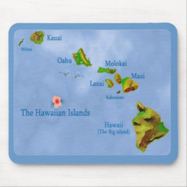 Hawaiian Island Karta mousepad Musmatta