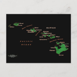 Hawaiian Island karta Vykort